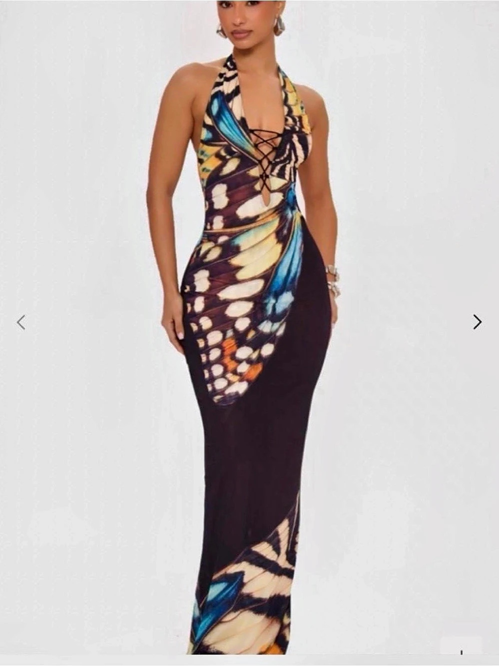 Murci Aurora Maxi Dress in Black & Multicolor